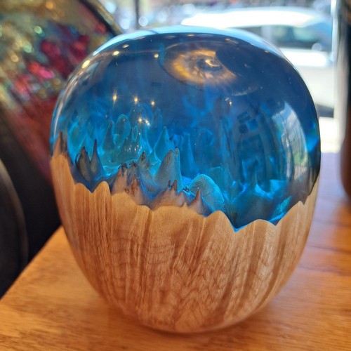 SH236 Mable & Clear Blue Orb $225 at Hunter Wolff Gallery